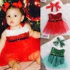 Flickans klänningar 2020 Ny Xmas nyfödda Baby Little Girls Bodysuits Dress Spädbarn Babies Girl Santa Tutu Dresses Outfits Dräkt i ett stycke Kläder AA230531