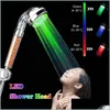 Bath Accessory Set Led Colors Lights Changing Showers Head No Battery Matic Ionic Filter Stone Rainfall Bathroom Shower Heads Drop D Dhior