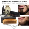 Cream 5st/Set Men's Beard Care Set Beard Oil Wax Scissors Bristle Brush Modeling Tool för utomhusreseföretag camping