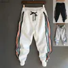 Men's Pants Homme Fashion Hip Hop Streetwear Men Striped Patchwork Harem Pants Korean Loose Fit Cuffed Jogger Sweatpants Trousers For Male L230520