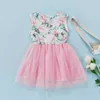Flickans klänningar Baby Summer Toddler Kid Girls Dress Floral Fjäril
