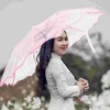 Umbrellas Transparent Folding Umbrella Sun Protection Travel Clear Outdoor Raining Day Sunny Foldable