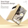 PU Leather Plating Cases For Google Pixel Fold Case Bracket Hinge Protective Film Screen Protector Cover