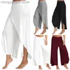 Kvinnor Pants Capris Kvinnors plus storlek Löst fitnessdansyoga Pants Kvinnor Elastic Casual Work Summer Wide Leg Pants Women T230531