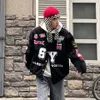 Giacche da uomo Y2K da uomo retro ricamo patch tuta da corsa strada hip-hop primavera e autunno tuta da motociclista giacca americana maschio 230531