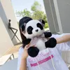Duffel Bags de desenho animado macio panda crossbody saco de corpo macio girl girl ombro de ombro feminino telefone adorável mensageiro