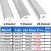Led Channel Diffuser Aluminum White Cover U V Shape,Led Strip Diffuser Track with End Caps and Mounting Clips Accessories,Aluminum Profile Led Strip crestech168