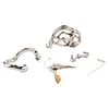 New Design Small Male Chastity Devices 2.16" Stainless Steel Bend Cage Men's Virginity Lock Chastity Belt Adult Game Sex Toys
