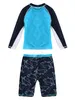 s Crianças Meninos Fato de Banho Roupa de Banho Rashguard Mangas Compridas T-shirt de Banho Tops Calções Conjunto Desportivo Banho de Praia 2 10 Anos 230531