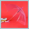 Parasol przezroczystą długą długą parasol Matic Black Rainbow Niestandardowe logo wodoodporne 8 kości dostawa domowa domowa gospodarstwo domowe SUNDR DHXG9