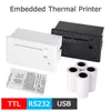 Pumpar 58 mm panel inbäddad termisk skrivare kiosk mini kvitto skrivare med gränssnittet RS232 TTL USB -användning för ESC POS ARDUINO