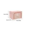 Storage Bags Oxford Cloth Box Moisture-proof Basket Transparent Toy Organizer Dormitory Wardrobe Home Closet Sweater Pink