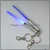 Altri articoli per feste per eventi Led Flashlight Stick Keychain Mini torcia Portachiavi in alluminio Anello durevole Glow Pen Wand Lightsaber Light Dhm2P