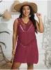 Plus Size Dresses Women's Hand Hook Paneled Vest Skirt Beach Bikini Blouse Summer Dress Curve Dressses For Women