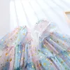 Abiti da ragazza 2-8T Toddler Kids Girls Color Dress Rainbow Star Print Mesh Pullover Dress Summer Sleeveless Layered Princess Cake Dress AA230531