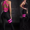 Combinaisons pour femmes Pantalons de yoga Contraste Couleur Dos nu Sexy Corset Fitness Body Femmes Barboteuses Combinaison Femme