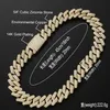 Chaînes 20mm Big Heavy Solid Cuban Link Chain Hip Hop CZ Stone Pavé Bling Iced Out Square Curb Chokers Colliers Pour Hommes Rappeur Je231h