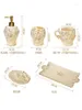 Bath Accessory Set Hand-Painted Gold European-Style Ceramic 5cs/set Bathroom Accessories Wash Mouth Six-Piece Wedding Gift