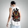 Men's Tank Tops Japanese Style Samurai Tank Tops Fashion Sleeveless Shirt Sportswear Vest Casual Singlet Plus Size Mesh Tops Hip Hop Men 230531