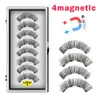 False Eyelashes LEKOFO 8PCS 4 Magnets Natural Mink false eyelashes magnetic Handmade Artificial With Tweezer Makeup Set 230530