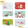 Greeting Cards Christmas Card Set Cartoon Printing Creative Lovely Holiday Gift Mes Blessing Envelope Stickers Vt1612 Drop Delivery Dhkg8