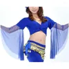 Desgaste de la etapa 2023 Irregular Sexy Belly Dance Chiffon Top para mujeres Gypsy Costume Performance