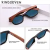 Kingseven Brand Woode Vintage Solglasögon Män polariserade UV400 Flat Lens Rimless Square Frame Women Sun Glasses Oculos Gafas L230523