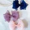 Hårtillbehör 10st/Lot Fashion Snow Yarn Tiara Temperament Lace Ball Hairpin Candy Color Bow Horsetail Clip