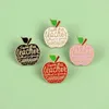 Broches Quatre Couleurs Pomme Pins "professeur" Émail Métal Avec Texte Dessin Animé Sac À Dos Chapeau Revers Badges Bijoux Cadeaux En Gros