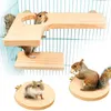 Toys 5st Natural Wood Hamster Stand Platform Rat Activity Playground Chinchilla Cage Accessoarer med brickor för fåglar O11 21