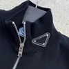 Womens tank top P letter designer camisole Triangle Badge Sleeveless Fashion stand-up collar zipper temperament vest 6FK5