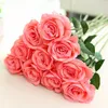 Fiori decorativi 10pc rosa di alta qualità tessuto di seta singolo fiore di simulazione casa decorazione di nozze progetto petali morbidi per
