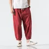 Pantaloni da uomo Stile Cotone Pantaloni corti di lino cinese Estate Casual Harem 2023 Streetwear giapponese Harajuku Pantaloni da uomo Abbigliamento