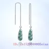 Dangle Boucles D'oreilles Birman Jade Pod Femmes Bleu Designer Pierre Naturelle De Luxe Pierres Précieuses Émeraude Jadéite Bijoux Sculpté 925 Argent Vintage