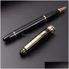 Point Pens Fashion Metal Pen Black Oil Nonslip Drate Writing Supplies Advertising Gift Tagues VT1776 Drop Delivery Office S Dhtod