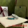 diseñador de joyas pulsera collar Accesorios Anillo de esmalte verde antiguo mármol ligero entrelazado tubería tejida pareja generación alta calidad