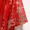 Scarves Women's Red Mesh Pashmina Female Summer Sunscreen Lace Shawl Cloak R2147