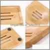 Other Home Garden Mtistyle Wooden Soap Dish Bamboo Mildewproof Drain Holder Drop Delivery Dhgh2