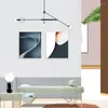 Ljuskronor geometrisk svart ljuskrona linje konst loft industriell minimalistisk lampa heminredning kök sovrum inomhus matsalsbelysning
