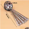 Spoons Wholesale 100Pcs/Lot Stainless Steel Printed Handle Soup Spoon Ecofriendly Simplicity Kitchen Tableware Dh0793 Drop Delivery Dh017