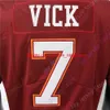 قمصان كرة القدم فيرجينيا التكنولوجيا Hokies Jersey NCAA College Michael Vick Size S-3XL جميع الشباب المخيطين الرجال الأحمر