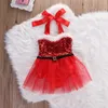 Flickans klänningar 2020 Ny Xmas nyfödda Baby Little Girls Bodysuits Dress Spädbarn Babies Girl Santa Tutu Dresses Outfits Dräkt i ett stycke Kläder AA230531