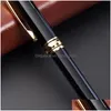 Point Pens Fashion Metal Pen Black Oil Nonslip Drate Writing Supplies Advertising Gift Tagues VT1776 Drop Delivery Office S Dhtod