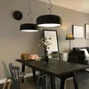 Hanglampen Ltaliaans Flossmithfield Eenvoudige hangende moderne eetkamerstudie Slaapkamer Tafel Decoratie Zwarte kroonluchter 60 cm