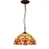 Pendant Lamps 30CM American Pastoral Retro Creative Xiantao Ou Yan Tiffany Stained Glass Restaurant Bar Corridor Chandelier