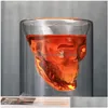 Vinglas med kreativ barfest dricksvaror skl transparent kopp glas s öl whisky kristall skelett vatten dh1158 droppleverans hem dhkus
