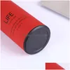 Water Bottles 500Ml Thermos Cup 304 Stainless Steel Bottle Long Solid Letter Print Mug Vacuum Thermal Insation Vt05741 Drop Delivery Dhdcc