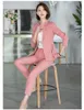 Zweiteiliges Kleid Mode Frauen Rock Anzüge Blazer und Jacke Sets Rosa Büro Damen Arbeitskleidung Business Uniform OL Styles