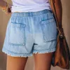 Dames shorts Summer Dames Pocket Pants Tassel Bandages Bottom Shorts Broken Style Denim Jeans Pantalones de Mujer P230530