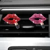 Interior Decorations 2Pcs Crystal Red Lips Car Air Freshener Auto Outlet Perfume Clip Car-styling Vent Solid Fragrance Diffuser Pink Accesso L230523